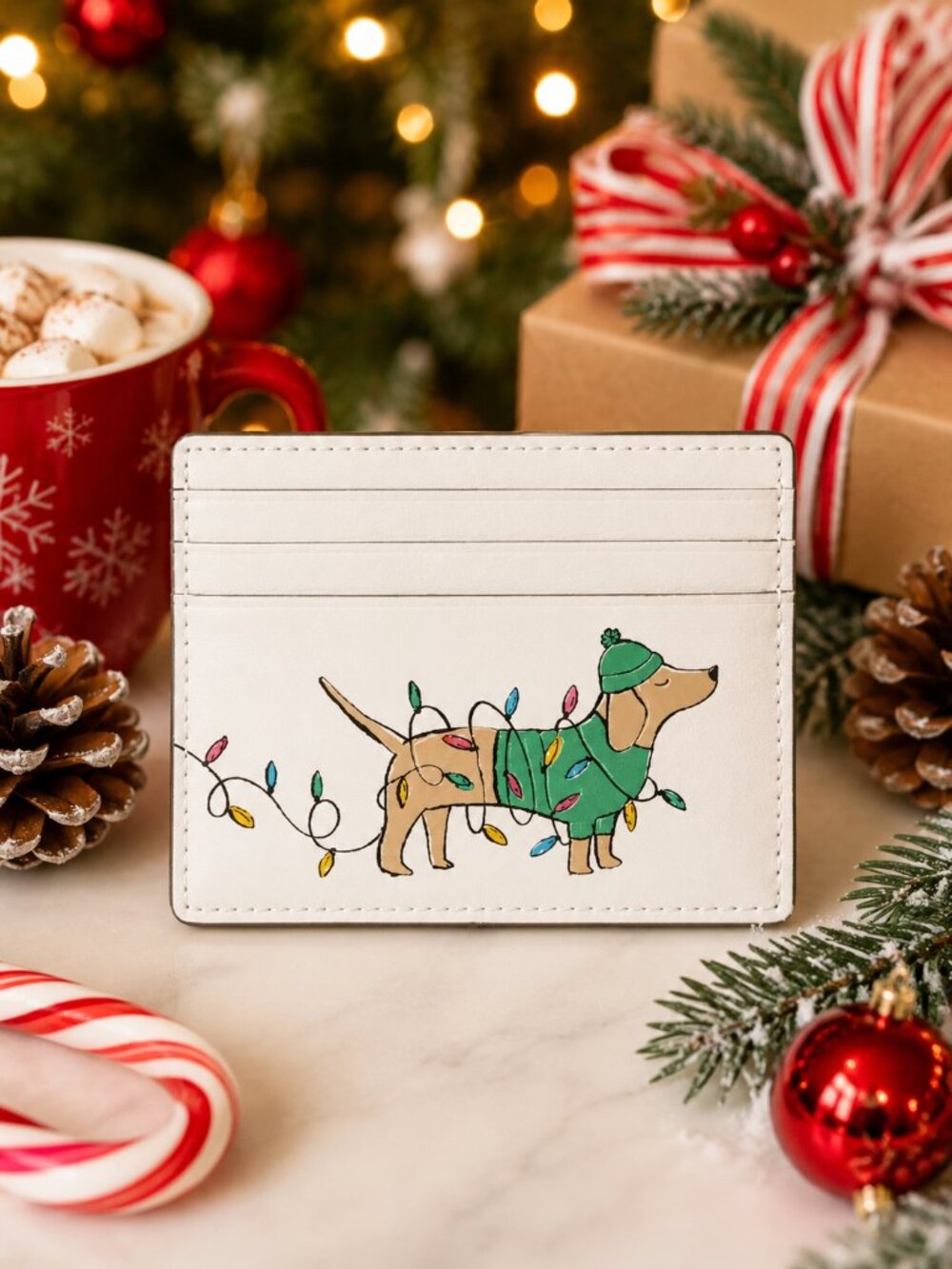 Kate Spade Claude Dachsund Festive Card Holder